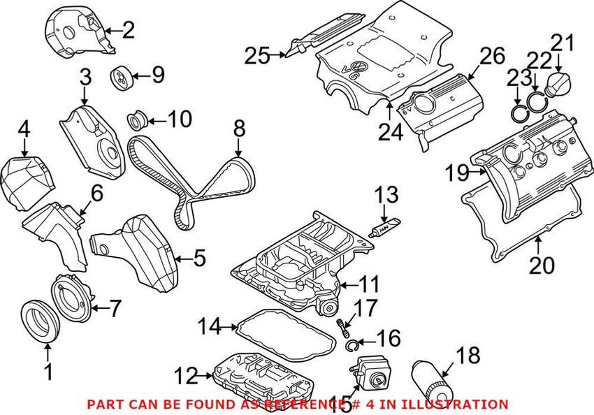 Timing Belt Cover - Passenger Side Upper